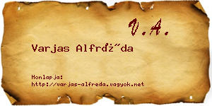 Varjas Alfréda névjegykártya